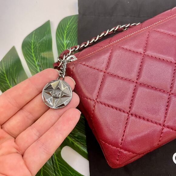 Chanel Quilted Flap Bag Classic Lambskin WOC Mini Wallet on Chain Mineral Nights - Picture 7 of 16